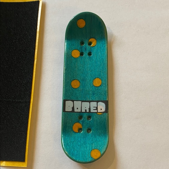Teal and Orange Polka Dot Fingerboard with Grip Tape - Picture 2 of 4
